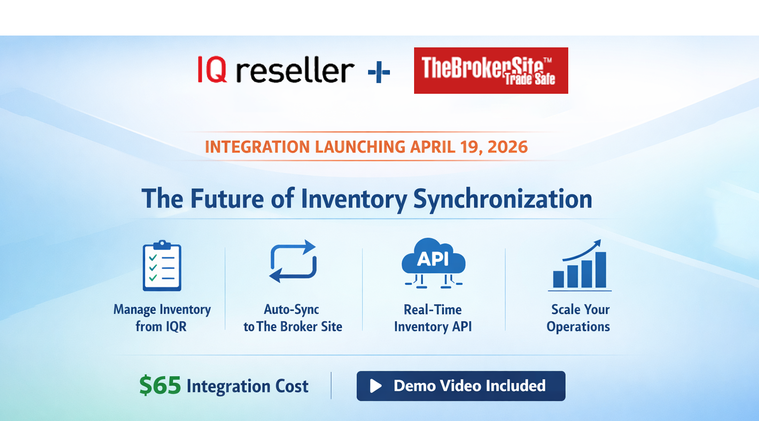 IQ Reseller + The Broker Site Integration (Launching April 19, 2026): The Future of Inventory Synchronization